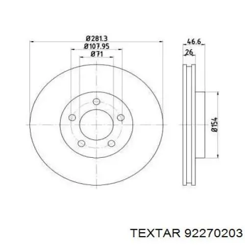 92270203 Textar freno de disco delantero