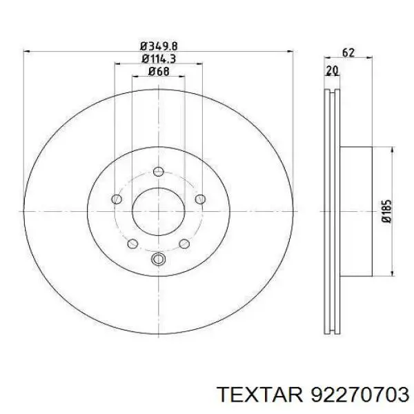 92270703 Textar disco de freno trasero