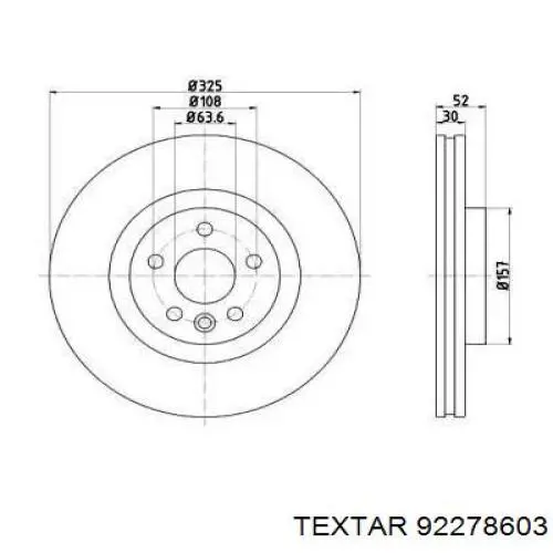 92278603 Textar freno de disco delantero