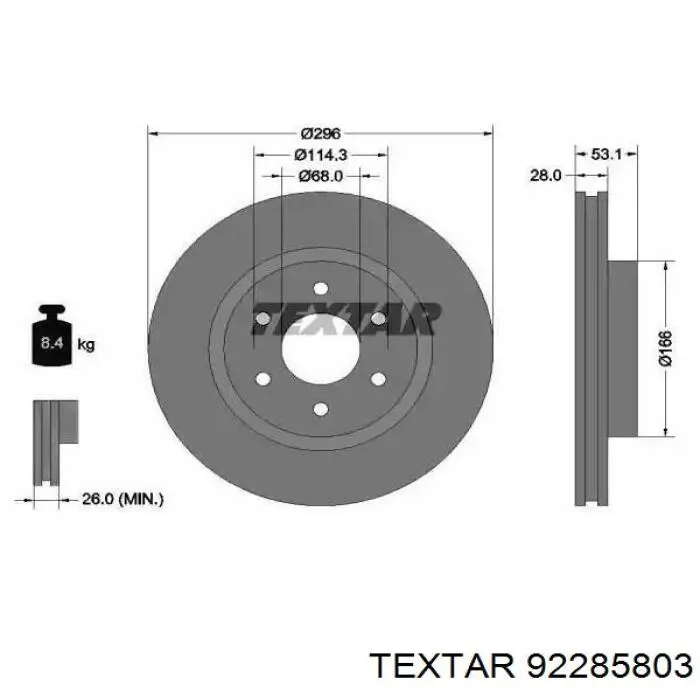 92285803 Textar Discos
