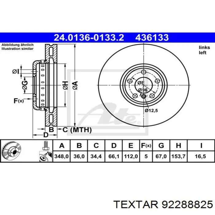 Comprar 92288825 Textar Freno de disco delantero