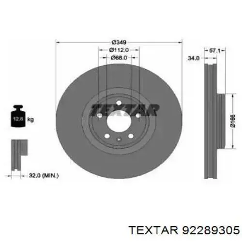 Freno de disco delantero 4M0615301AB VAG