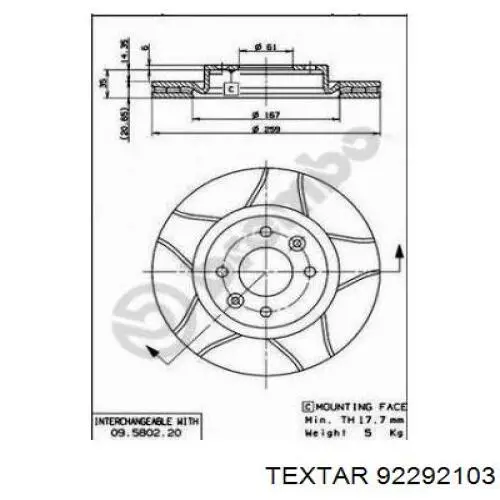 92292103 Textar Discos