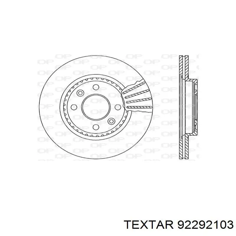 Disco de freno 92292103 Textar