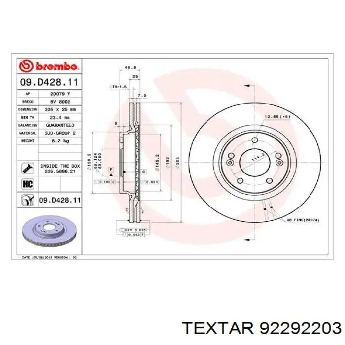 Frenos delanteros Textar 92292203 precio, desde 46,53 EUR