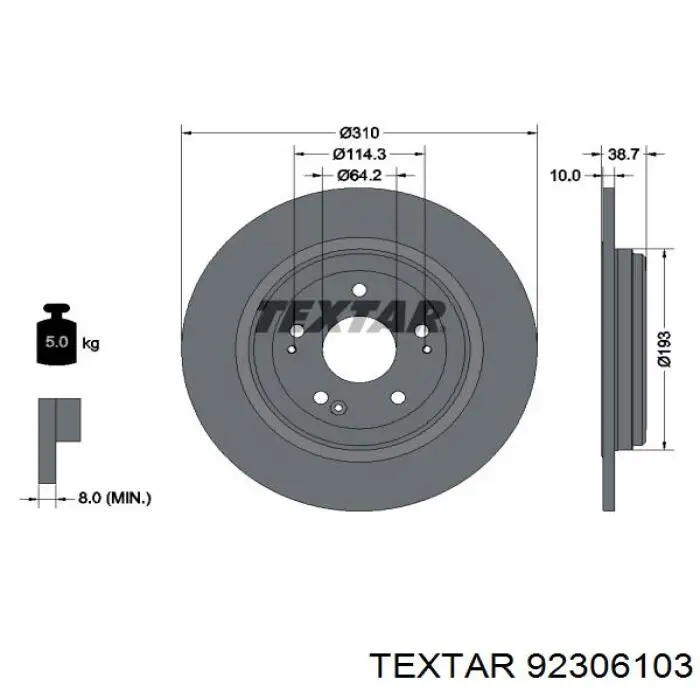 Disco de freno trasero Honda 42510TLAA00 precio, desde 49,21 EUR