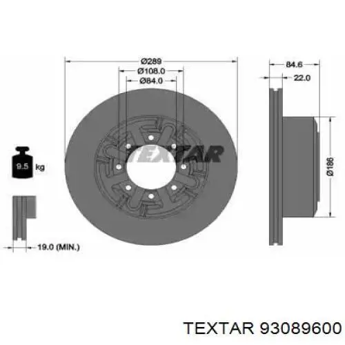 Disco de freno trasero Textar 93089600 precio, desde 46,01 EUR