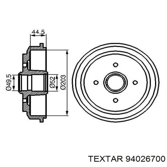 94026700 Textar freno de tambor trasero