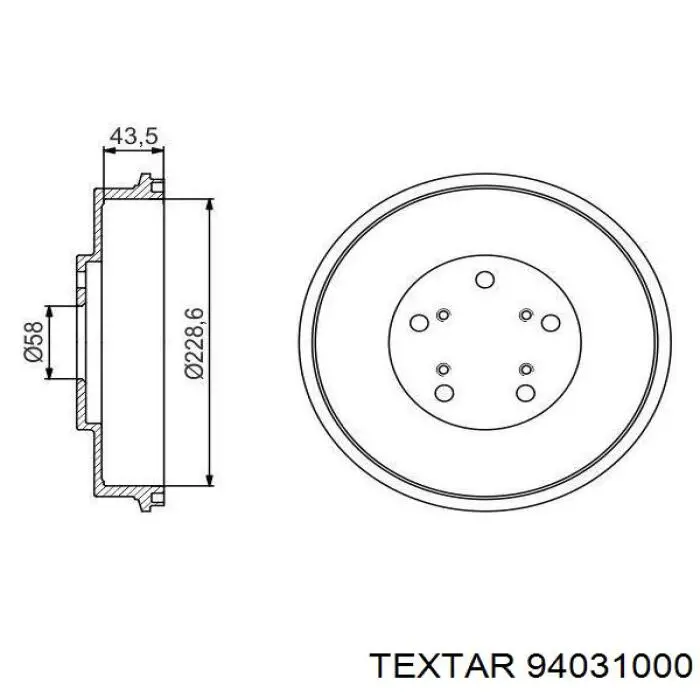 94031000 Textar freno de tambor trasero