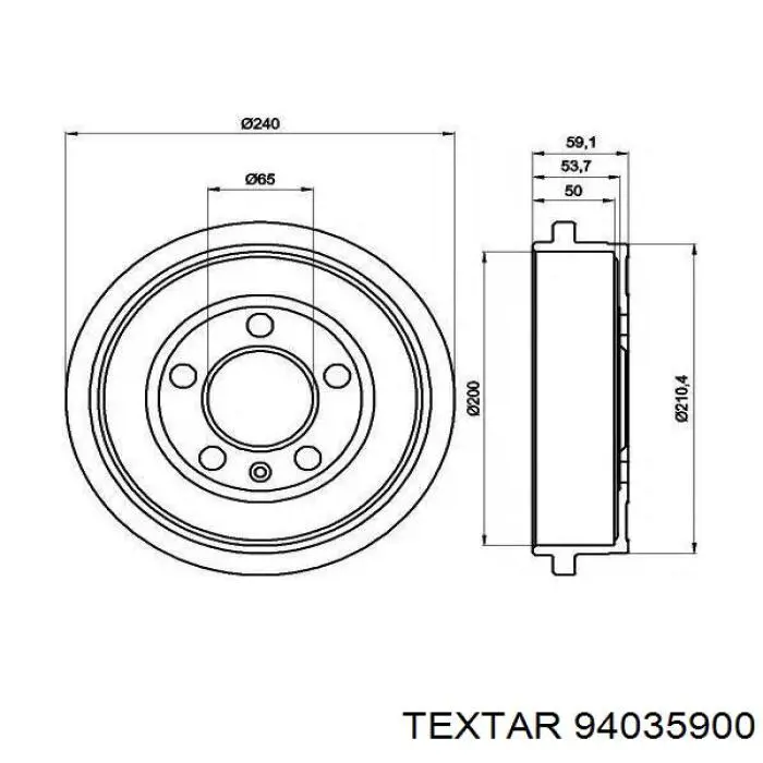 94035900 Textar freno de tambor trasero