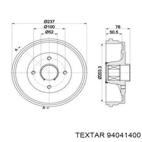 94041400 Textar freno de tambor trasero