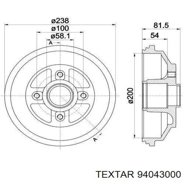 94043000 Textar freno de tambor trasero