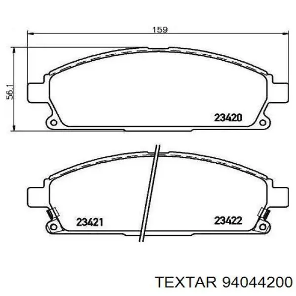 94044200 Textar freno de tambor trasero