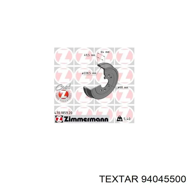 94045500 Textar freno de tambor trasero