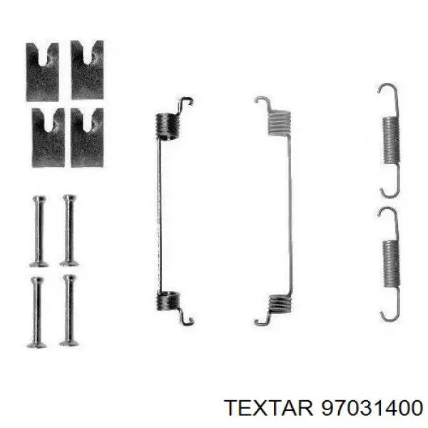 97031400 Textar kit de montaje, zapatas de freno traseras