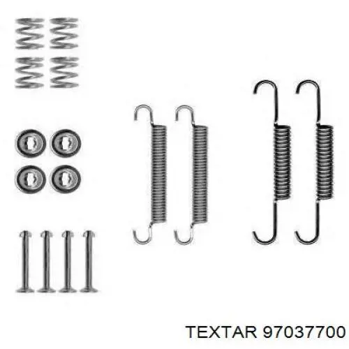 97037700 Textar kit de montaje, zapatas de freno traseras