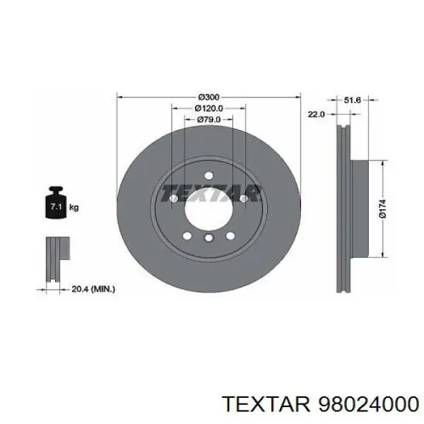 Sensor de desgaste de pastillas de freno trasero 98024000 Textar