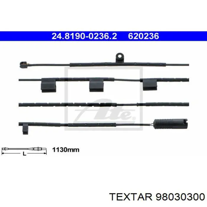 98030300 Textar contacto de aviso, desgaste de los frenos, trasero