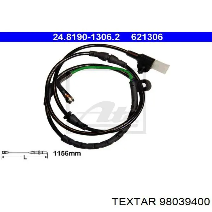 98039400 Textar contacto de aviso, desgaste de los frenos, trasero