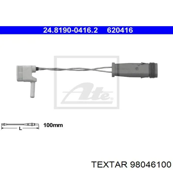 98046100 Textar contacto de aviso, desgaste de los frenos, delantero izquierdo