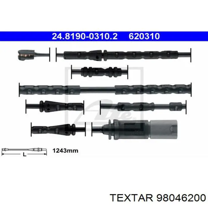 98046200 Textar contacto de aviso, desgaste de los frenos, trasero