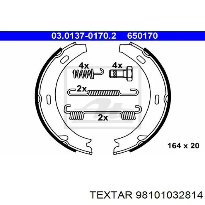 Juego de zapatas de frenos, freno de estacionamiento Mercedes E C124