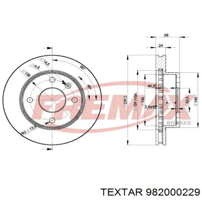 Freno de disco delantero Ford Escort 4 GAF, AWF, ABFT