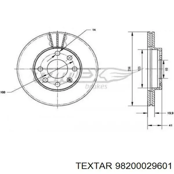 Freno de disco delantero Opel Astra 51, 52, F35, M35