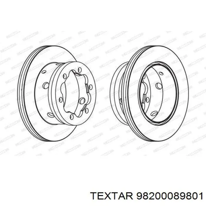 98200089801 Textar disco de freno trasero