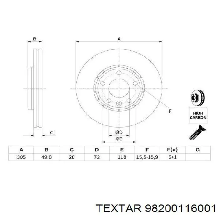 Freno de disco delantero Renault Trafic 2 FL