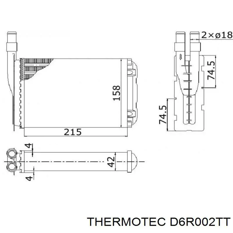 Comprar D6R002TT Thermotec Radiador calefacción