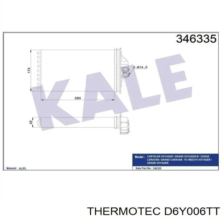 D6Y006TT Thermotec radiador de calefacción