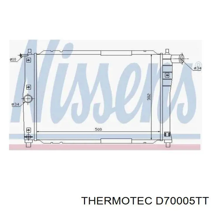 D70005TT Thermotec radiador refrigeración del motor