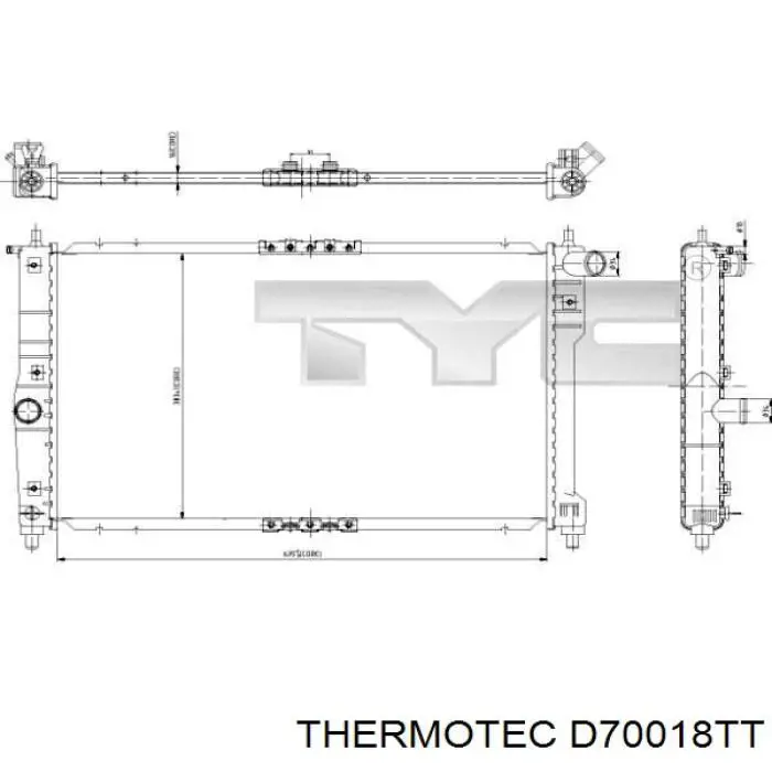 D70018TT Thermotec radiador refrigeración del motor