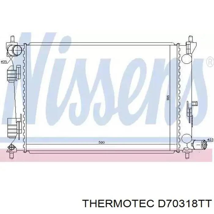 D70318TT Thermotec radiador refrigeración del motor