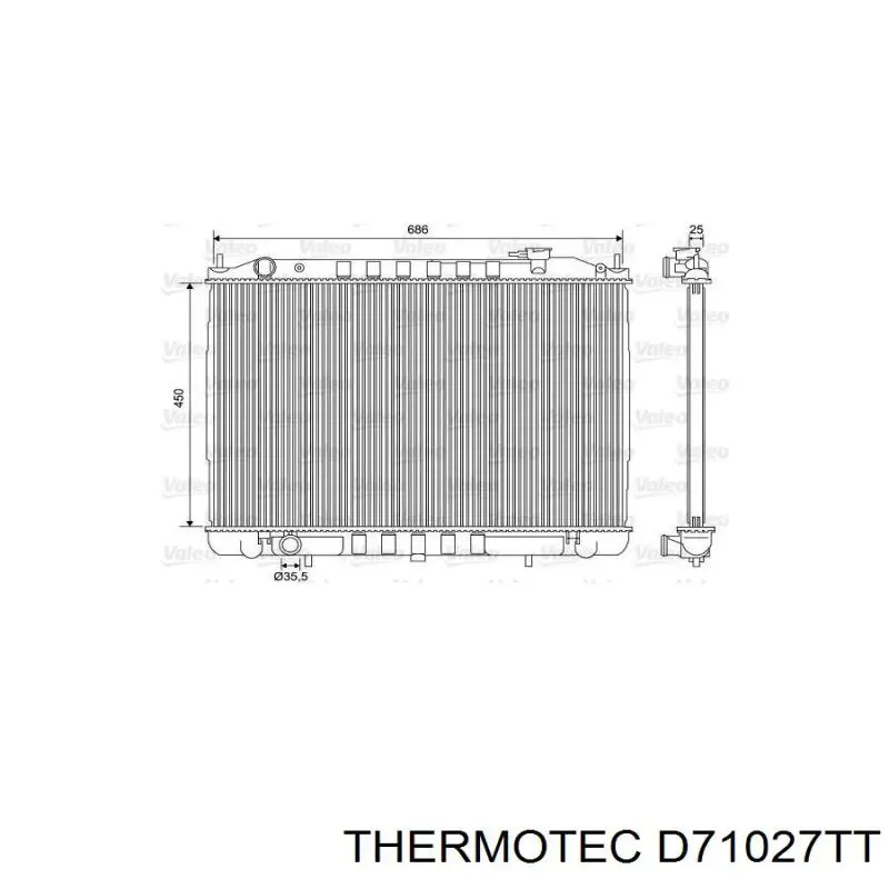 D71027TT Thermotec radiador refrigeración del motor