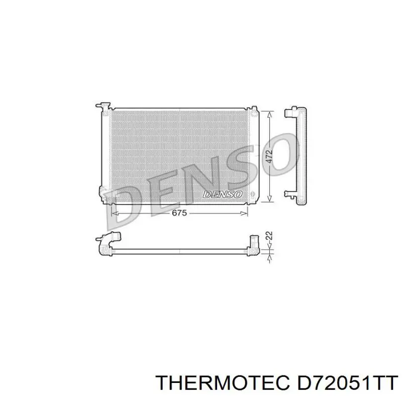 D72051TT Thermotec radiador refrigeración del motor