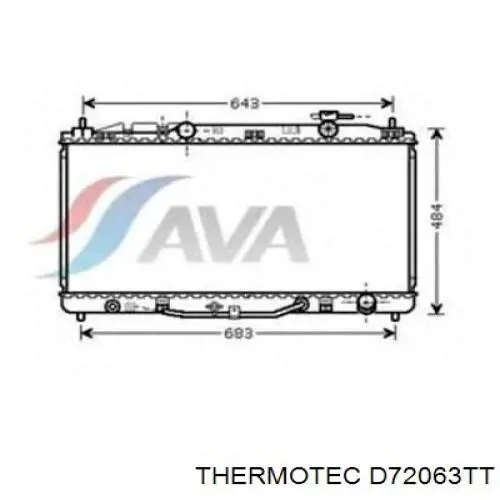 D72063TT Thermotec radiador refrigeración del motor