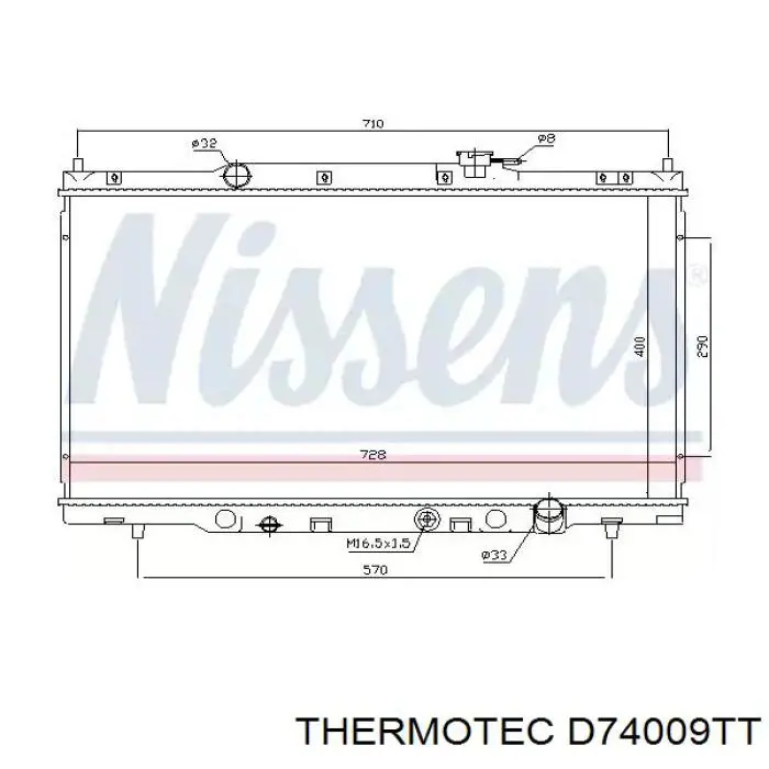 D74009TT Thermotec radiador refrigeración del motor