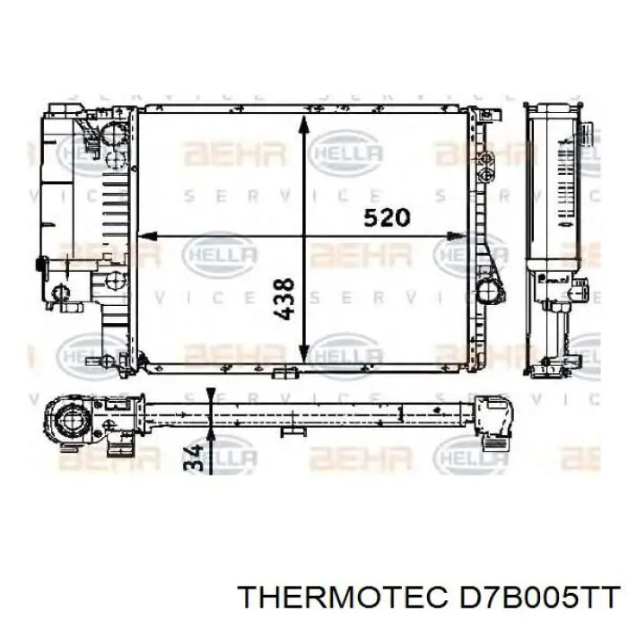 Água radiador Thermotec D7B005TT precio, desde 91,92 EUR