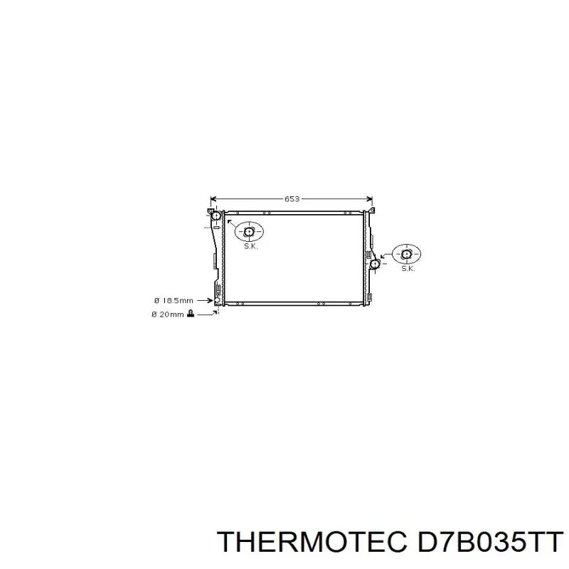 D7B035TT Thermotec radiador refrigeración del motor