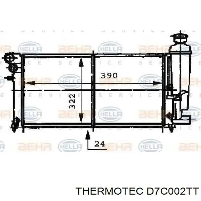 D7C002TT Thermotec radiador refrigeración del motor