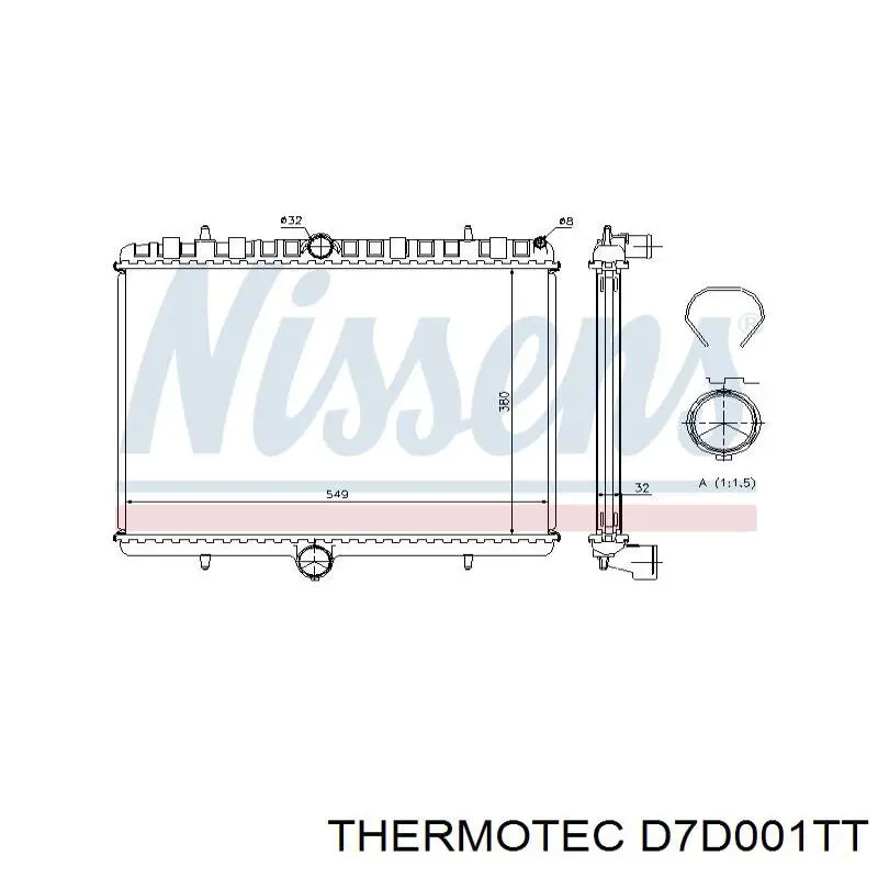 D7D001TT Thermotec radiador refrigeración del motor