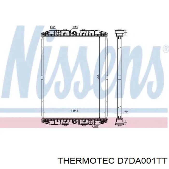 D7DA001TT Thermotec radiador refrigeración del motor