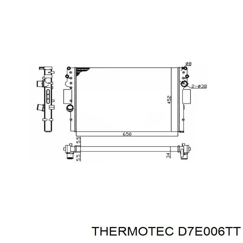 D7E006TT Thermotec radiador refrigeración del motor