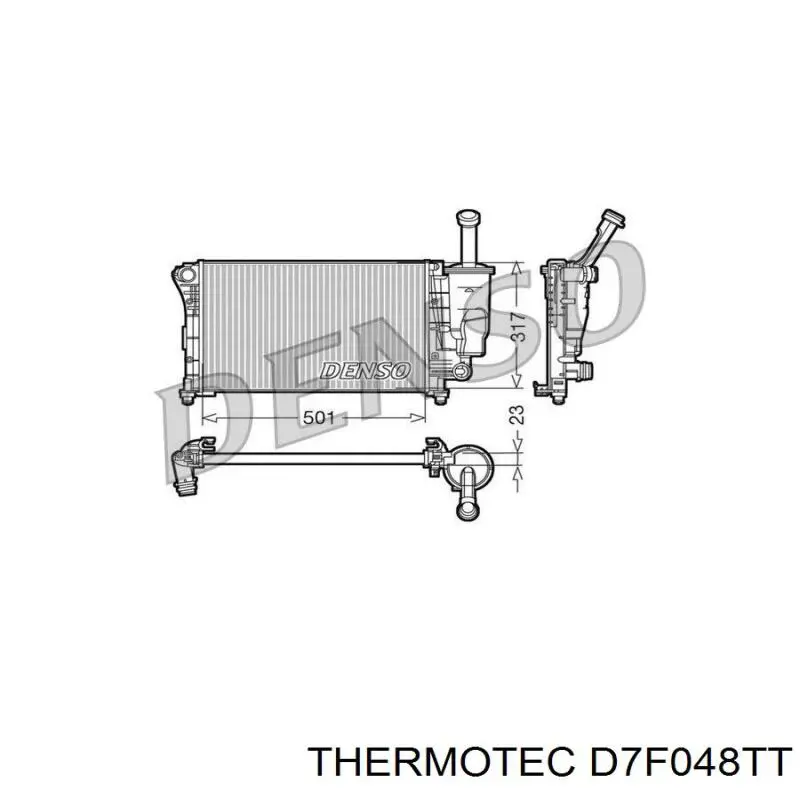 D7F048TT Thermotec radiador refrigeración del motor