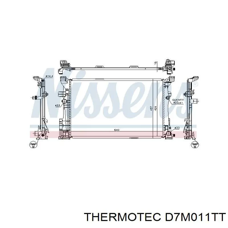 D7M011TT Thermotec radiador refrigeración del motor