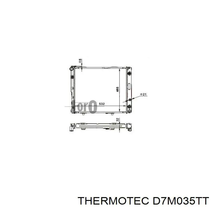 D7M035TT Thermotec radiador refrigeración del motor