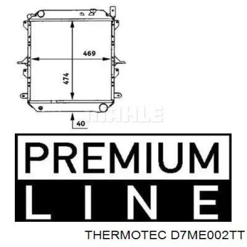 D7ME002TT Thermotec radiador refrigeración del motor