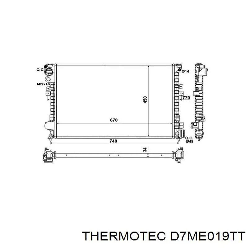 Comprar D7ME019TT Thermotec Radiador de auto
